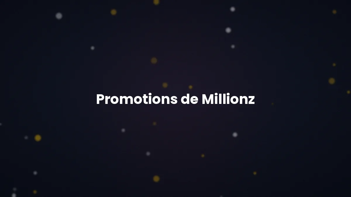 Page des promotions de Millionz Casino